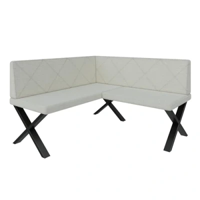 Abbildung von Eckbank Akiko Metal X Eckbankgruppe für Ihrem Esszimmer, Küche modern, Sitzecke, Essecke. Perfekt Küche, Büro und Rezeption. Solide Starke Verarbeitung. (130x130 Inari22)