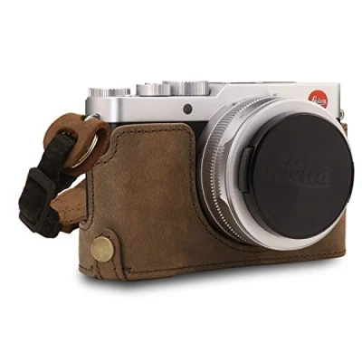 Abbildung von MegaGear MG1693 Ever Ready Kameratasche aus echtem Leder, kompatibel mit Leica D Lux 7, Zimt