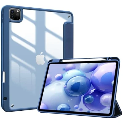 Abbildung von ProCase Hülle für iPad Pro 11 Zoll mit Stifthalter 2022/2021/2020/2018 (4/3/2/1 Generation), Stoßfeste Smart Case Cover transparenter Rückseitenschale Schutzhülle 11&quot; Navy