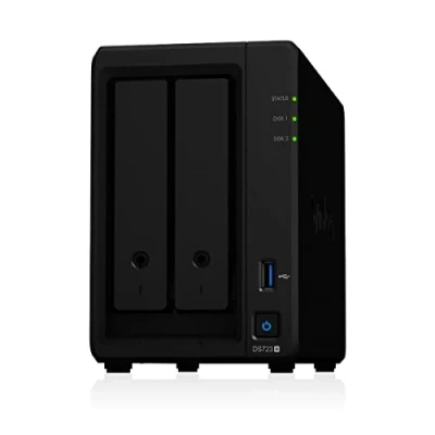 Abbildung von Synology DS723+ 2 GB NAS 8 TB (2 x 4 TB) Seagate IronWolf, montiert und getestet mit SE DSM installiert