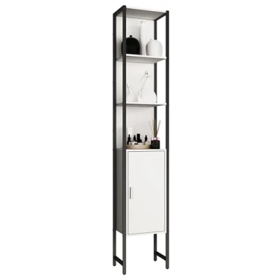Abbildung von VCM Hochschrank Holz Metall Badmöbel Badschrank Edino (1 St)