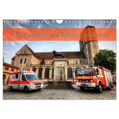 Abbildung von Feuerwehr und Rettungsdienst (Wandkalender 2025 DIN A4 quer), CALVENDO Monatskalender