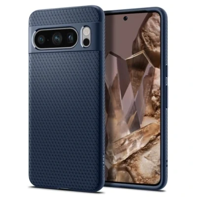 Abbildung von Google Pixel 8 Pro Hülle Silikon Spigen Soft Case/Backcover Handyhülle Blau Shockproof/Stoßfest