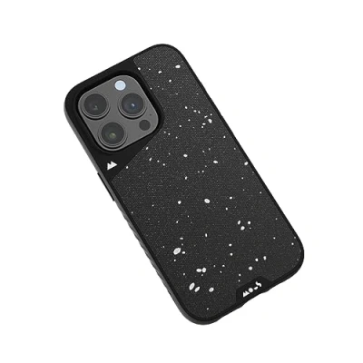 Abbildung von Mous Hülle für iPhone 15 Pro Max MagSafe Kompatibel Case Limitless 5.0 Gesprenkelter schwarzer Stoff Handyhülle Schutzhuelle