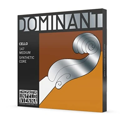Abbildung von Thomastik 641019 Saiten für Cello Dominant Nylonkern, Satz 4/4 mittel Chrom