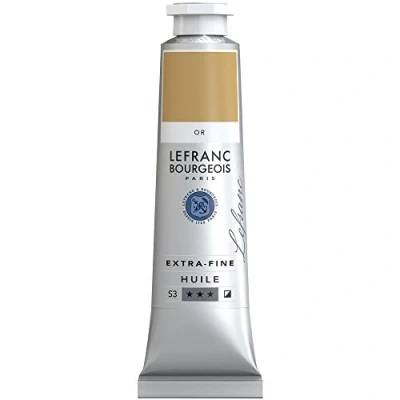 Abbildung von Lefranc Bourgeois 405153 extra feine Ölfarbe in Künstlerqualität aus hochwertigen Pigmenten, lebendige Farben, hohe Lichtechtheit, 40ml Tube Gold