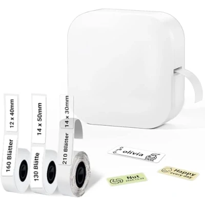 Abbildung von COLORWING Q30 Bluetooth Etikettendrucker, Beschriftungsgerät Selbstklebend Kompatibel Mit Ios Android, Tragbarer Mini Etikettiergerät FüR Zuhause BüRo Schule Etikettierung