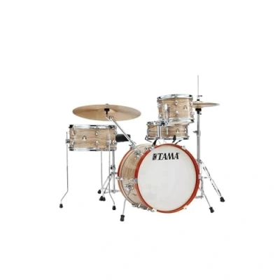 Abbildung von TAMA Club Jam Schlagzeug Set 4 teilig in cremefarbener Marmoroptik und Chrom Hardware (LJK48S CMW)
