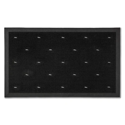 Abbildung von Astra Fußmatte Gummi Schmutzfangmatte wetterfest strapazierfähig rutschfeste Gummimatte Türmatte für den Außenbereich Border Pin Fußabtreter 45x75 cm