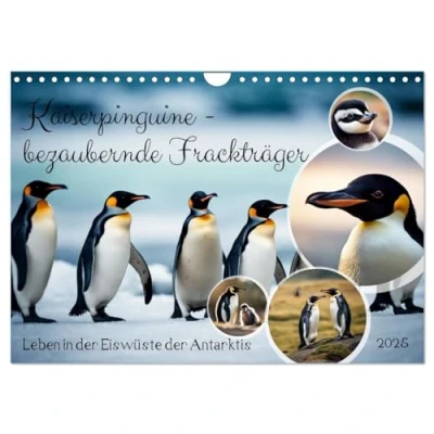 Abbildung von Kaiserpinguine bezaubernde Frackträger (Wandkalender 2025 DIN A4 quer), CALVENDO Monatskalender