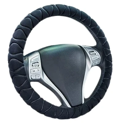 Abbildung von Universal Plüsch Auto Lenkradhülle Lenkrad Abdeckung Fell Lenkradbezug Winter Warme Lenkradabdeckung Weich Künstliche Wolle Anti Rutsch Lenkradschutz Lenkradschoner Zubehör für 3739 cm
