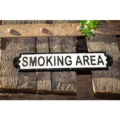 Abbildung von Antikas Nostalgisches Schild Smoking Area aus Gusseisen