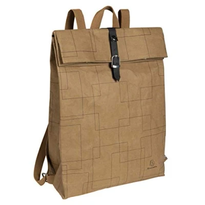 Abbildung von Exacompta 17640E Premium Rucksack Eterneco mit 15&quot; Laptopfach wasserabweisend aus pflanzlichen und veganen Materialien ideal für Schule, Uni Arbeit Kunstlederoptik braun