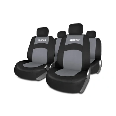Abbildung von SPARCO 402 SPCS402GR Sitzschonbezug schwarz/grau Polyester vorne und hinten