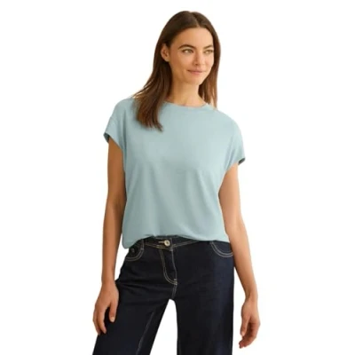 Abbildung von Cecil Softes Struktur Tshirt basic, Damen, Größe: XL, Grün