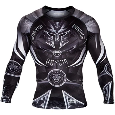 Abbildung von Venum Herren Gladiator 3.0 Lange rmel Rashguard, Schwarz/Weiß, M EU