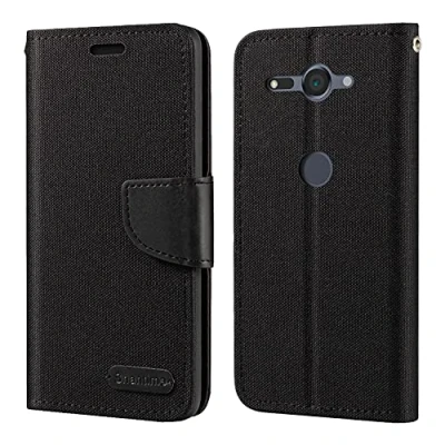Abbildung von Sony Xperia XZ2 Compact Hülle, Oxford Leder Wallet Case mit Soft TPU Back Cover Magnet Flip für