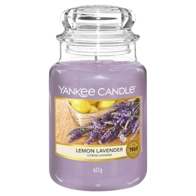 Abbildung von Yankee Candle Duftkerze im Glas (groß) Lemon Lavender Kerze mit langer Brenndauer bis zu 150 Stunden Perfekte Muttertags und Ostergeschenke für Frauen