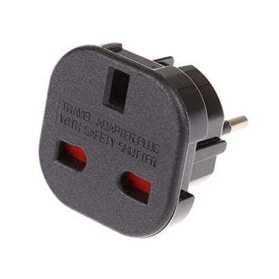 Abbildung von CABLEPELADO Reisesteckeradapter UK auf europäischen Stecker schwarz