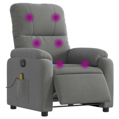 Abbildung von vidaXL Sessel Massagesessel Elektrisch Dunkelgrau Mikrofasergewebe (1 St)