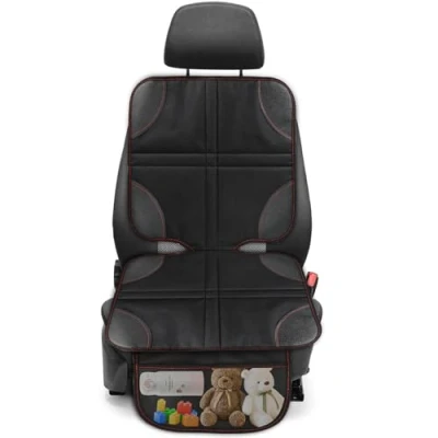 Abbildung von Kindersitzunterlage ISOFIX geeignete Sitzschoner Auto Kindersitz 1 Stück , mit Anti Rutsch Funktion Autositzschoner, Autositzauflage Sitzschutz, für Babyschale, &amp; Haustiere (Schwarz)