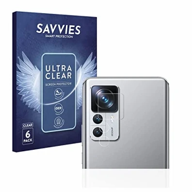 Abbildung von Savvies 6 Stück Schutzfolie für Xiaomi 12T Pro (NUR Kameraschutz) Displayschutz Folie Ultra Transparent