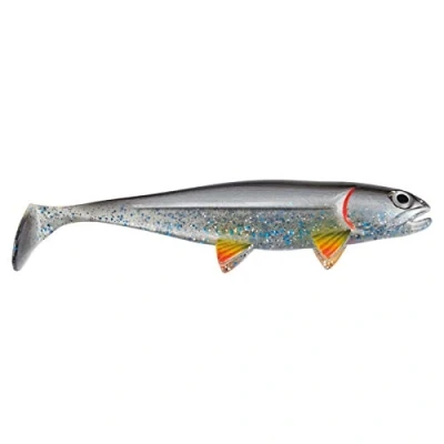 Abbildung von Jackson Gummifisch Profi Angelköder The Fish 8cm. 5 Stück. Farbe Silver Shad. Gummiköder. Raubfisch. Gummi Angeln. Softbait Forellenköder, Barschköder und Zanderköder
