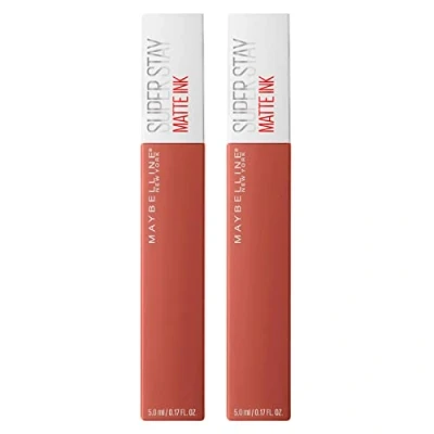 Abbildung von Maybelline New York SuperStay Matte Ink Lippenfarbe, deckendes und gleichmäßiges Ergebnis, matt, hält ca. 16 Stunden, Farbe 70 Amazonian 2 Kosmetika