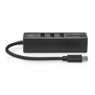 Abbildung von Nedis USB Hub 1x C™ 3X A Buchse 5 Port Port(s) 3.2 Gen 1 Stromversorgung über Gbps SD &amp; MicroSD