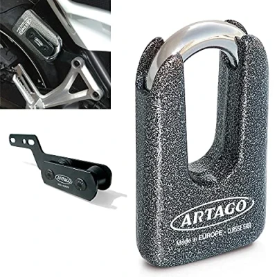 Abbildung von Artago 69T7 Pack Bremsscheibenschloss Diebstahlsicherung Hohe Sicherheit + Halterung für Honda CB650F und CBR650F, Homologiert SRA, Sold Secure Gold, ART4
