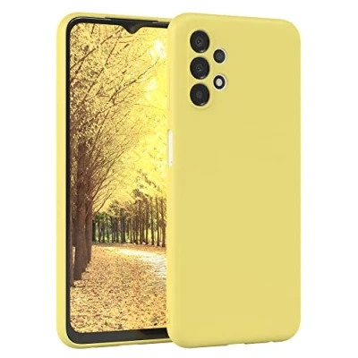 Abbildung von EAZY Case Silikonhülle für Samsung Galaxy A13 (4G) Hülle Silikon Gelb weich stoßfeste Handyhülle Schutzhülle mit Kameraschutz Dünn Premium Schutz Cover Bumper in Pastellgelb