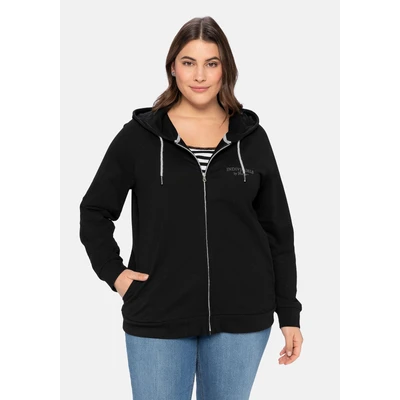 Abbildung von Sheego Sweatjacke, Damen, Größe: 40/42, Schwarz