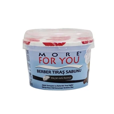 Abbildung von More For You Rasierseife mit Seifenschale 140gr erfrischende und belebende für sensible Haut Perfekt die Rasur Rasierhobel &amp; Rasiermesser 140g (1er Pack)
