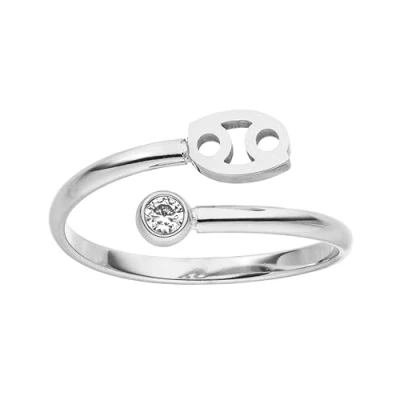 Abbildung von Purelei® Sternzeichen Ring Krebs (Silber) Wasserfester Damenring aus langlebigem Edelstahl Verstellbare Ringe von Größe 60 bis 66 Modeschmuck für deinen individuellen Look