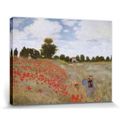 Abbildung von 1art1 Claude Monet Poster Mohnblumen, 1873 Bilder Leinwand Bild Auf Keilrahmen XXL Wandbild Kunstdruck Als Leinwandbild 80x60 cm