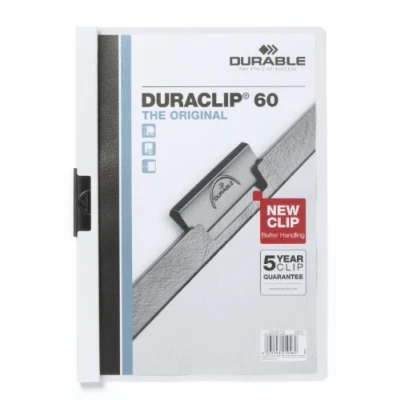 Abbildung von Durable Klemm Mappe Duraclip Original 60 (für 1 Blatt A4), 25 Stück, weiß, 220902