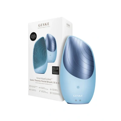 Abbildung von GESKE SmartAppGuided™ Sonic Thermo Facial Brush 6 in 1 Hautreinigung Reinigungsbürste mit Wärmefunktion Gesichtsmassagegerät elektrische Gesichtsbürste Gesichtsreinigungsgerät