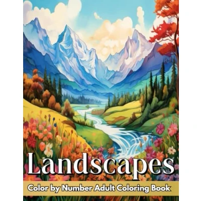 Abbildung von Color by Number Adult Coloring Book: Therapeutic Paint Numbers with Beautiful Landscapes and Detailed Palette