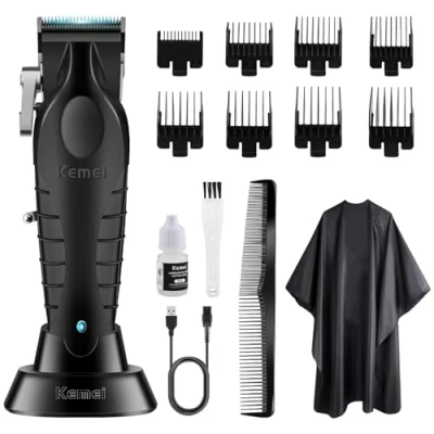Abbildung von KEMEI Haarschneidemaschine für Herren, professionelle, schnurlose, elektrische Friseurschneidemaschine, wiederaufladbare Präzisions