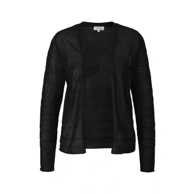 Abbildung von s.Oliver MIT Musterstruktur Strickjacke, Damen, Größe: 46, Schwarz