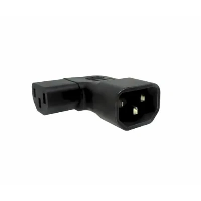 Abbildung von DINIC Netzadapter C13 auf C14 gewinkelt, Stromadapter YL 3212L IEC 60320 C13/14, (rechts/Links gewinkelt (Siehe Abbildung))