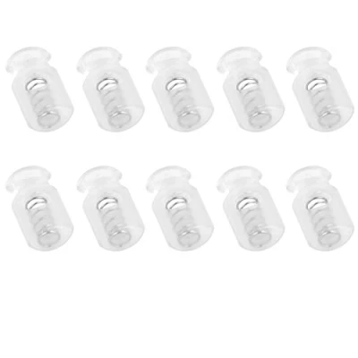 Abbildung von sourcing map 10 Stück Kordelstopper Kordelklemme Gummizug Kordel Schloss Einloch Seilschnurstopper 7 mm transparent Weiß