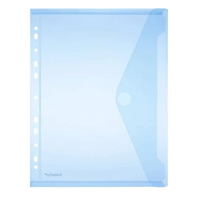 Abbildung von 10 x Foldersys Dokumentenmappe A4 PP mit Lochrand Klettverschluss blau