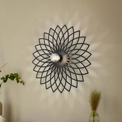 Abbildung von Sufi Wandleuchte D50cm Schwarzes Metall Menzzo