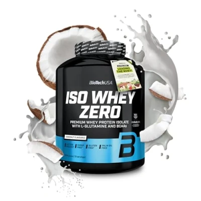 Abbildung von BioTechUSA Iso Whey Zero Premium Protein Isolate Grass Fed Enzyme Free Sugar and Gluten free, 1816g, Kokosnuss