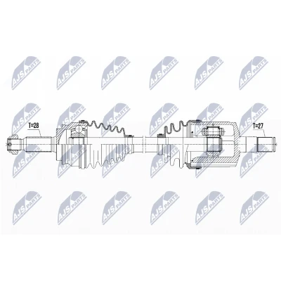 Abbildung von NTY NPW CH 052 Antriebswelle Vorderachse links Automatikgetriebe JEEP: Compass