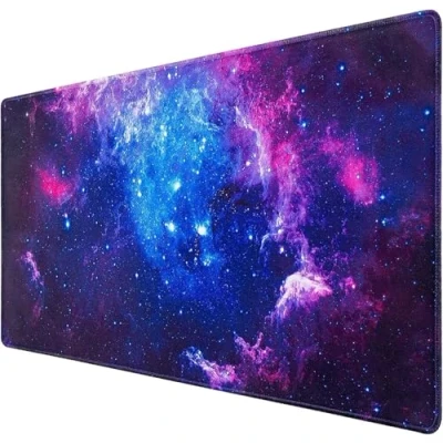 Abbildung von Jinmer Blaue lila Sterne Gaming Mauspad,900x400x2mm XXL Verlängertes Große Mauspad,Schreibtischunterlage mit Rutschfester Gummibasis,Mauspad für PC,Schreibtisch Pad Zuhause und Büro