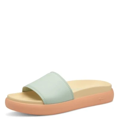 Abbildung von Tamaris Pantolette Damen Vegan Flach grün,EU 36