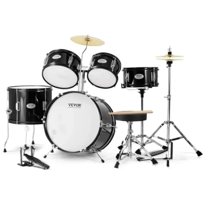 Abbildung von VEVOR 5 teiliges Schlagzeug Set für Kinder Drum mit Thron Schwarz