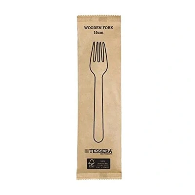 Abbildung von Tessera Bio Products QA123BWFSC Holzgabel, 1/1 Verpackt, Naturfarbe, 16cm Länge, 100 Stück